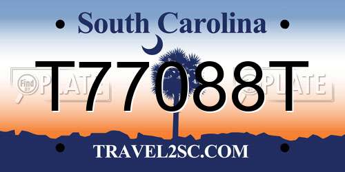 T77088T South Carolina License Plate