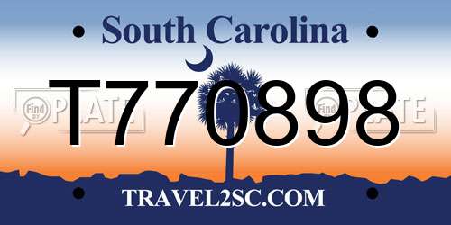 T770898 South Carolina License Plate