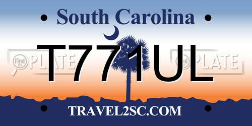 T771UL South Carolina License Plate