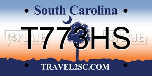 T773HS South Carolina License Plate