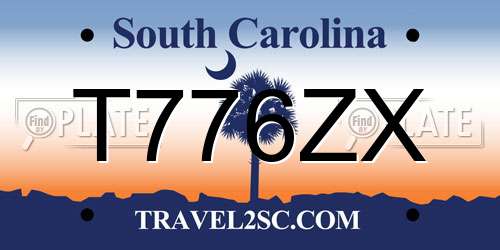 T776ZX South Carolina License Plate