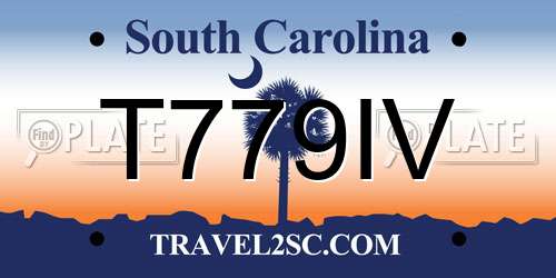 T779IV South Carolina License Plate
