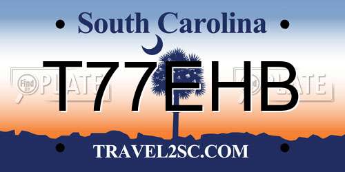 T77EHB South Carolina License Plate