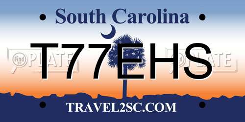 T77EHS South Carolina License Plate