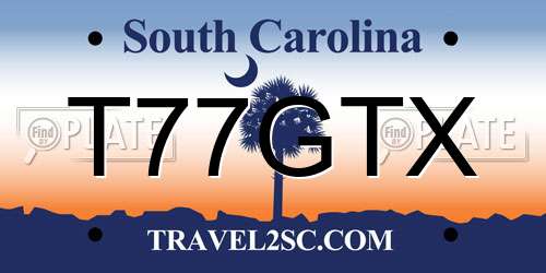 T77GTX South Carolina License Plate