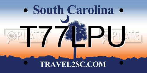T77LPU South Carolina License Plate