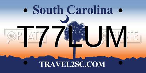 T77LUM South Carolina License Plate