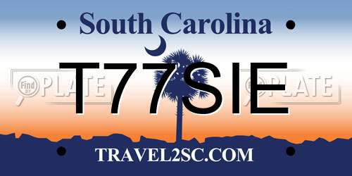 T77SIE South Carolina License Plate