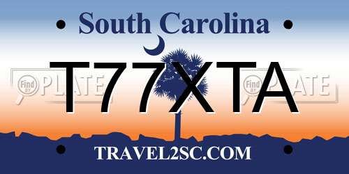T77XTA South Carolina License Plate