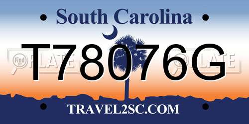 T78076G South Carolina License Plate