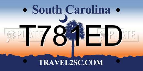 T781ED South Carolina License Plate