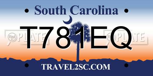 T781EQ South Carolina License Plate