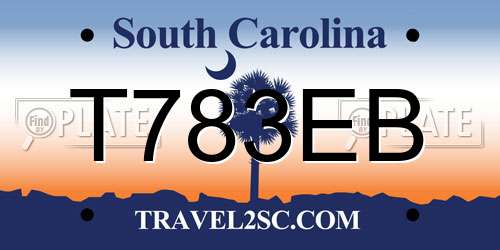 T783EB South Carolina License Plate
