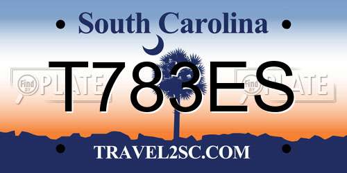 T783ES South Carolina License Plate