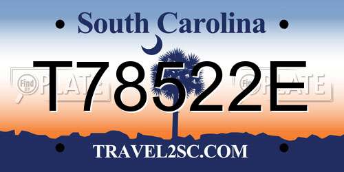 T78522E South Carolina License Plate