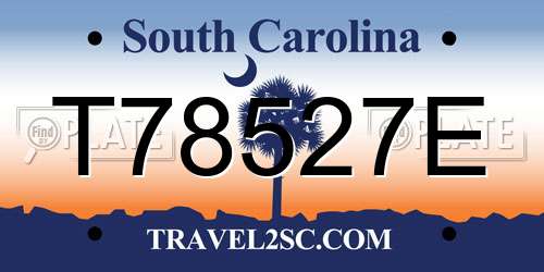 T78527E South Carolina License Plate