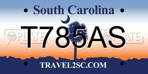 T785AS South Carolina License Plate