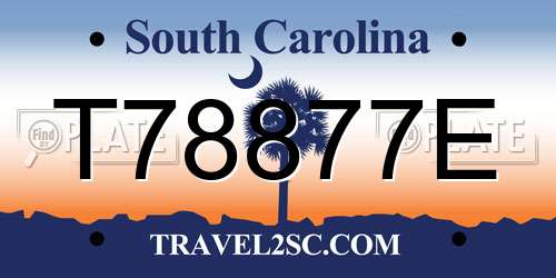 T78877E South Carolina License Plate