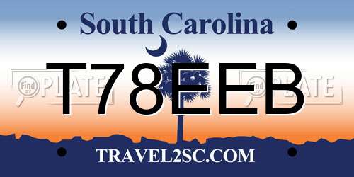 T78EEB South Carolina License Plate