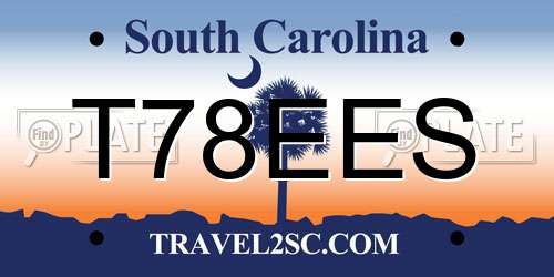T78EES South Carolina License Plate