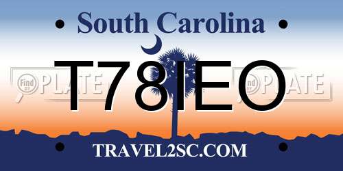 T78IEO South Carolina License Plate