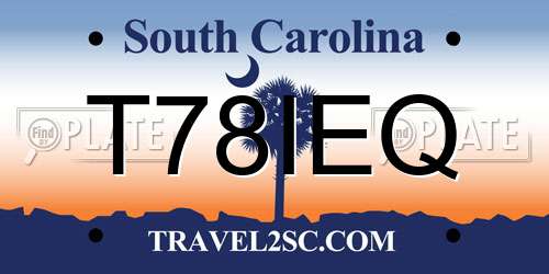 T78IEQ South Carolina License Plate