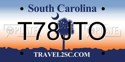 T78JTO South Carolina License Plate