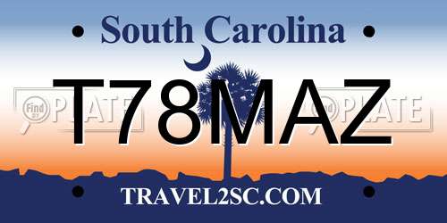 T78MAZ South Carolina License Plate