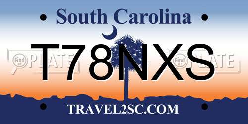 T78NXS South Carolina License Plate