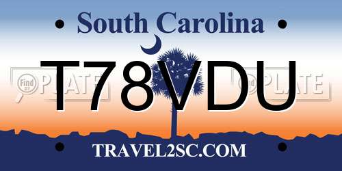 T78VDU South Carolina License Plate