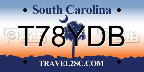 T78YDB South Carolina License Plate