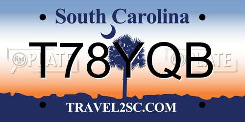 T78YQB South Carolina License Plate