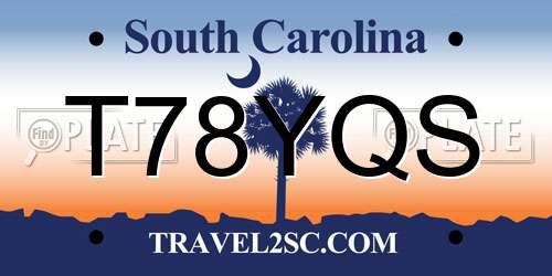 T78YQS South Carolina License Plate