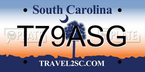 T79ASG South Carolina License Plate