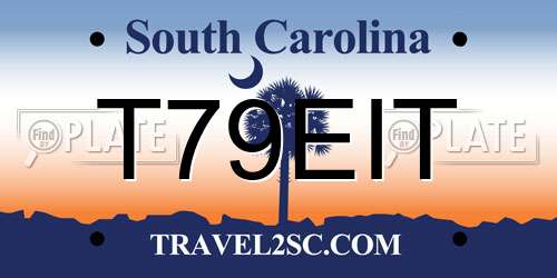 T79EIT South Carolina License Plate