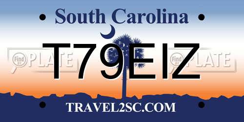 T79EIZ South Carolina License Plate
