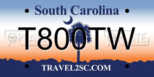 T800TW South Carolina License Plate