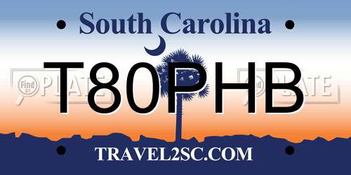 T80PHB South Carolina License Plate