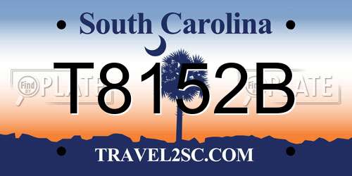 T8152B South Carolina License Plate