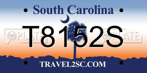 T8152S South Carolina License Plate
