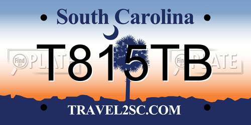 T815TB South Carolina License Plate