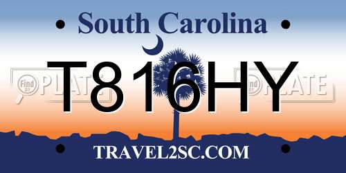 T816HY South Carolina License Plate