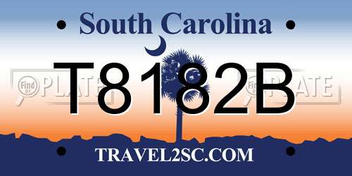 T8182B South Carolina License Plate