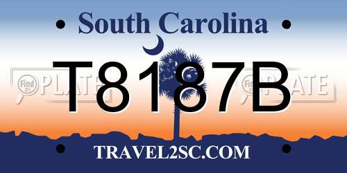 T8187B South Carolina License Plate