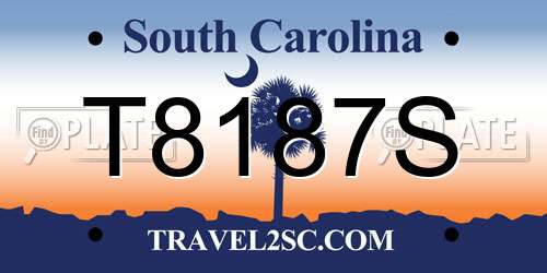 T8187S South Carolina License Plate
