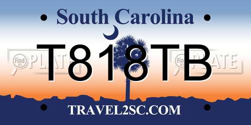 T818TB South Carolina License Plate