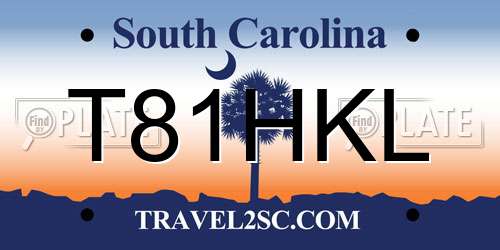 T81HKL South Carolina License Plate