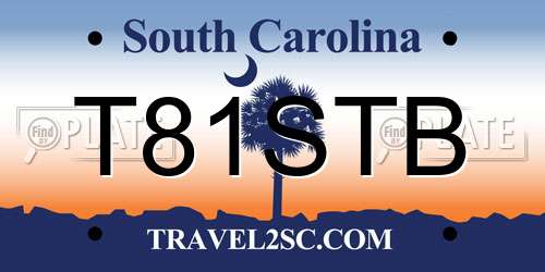 T81STB South Carolina License Plate