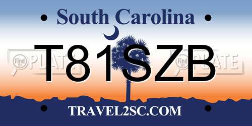 T81SZB South Carolina License Plate