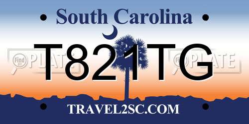 T821TG South Carolina License Plate